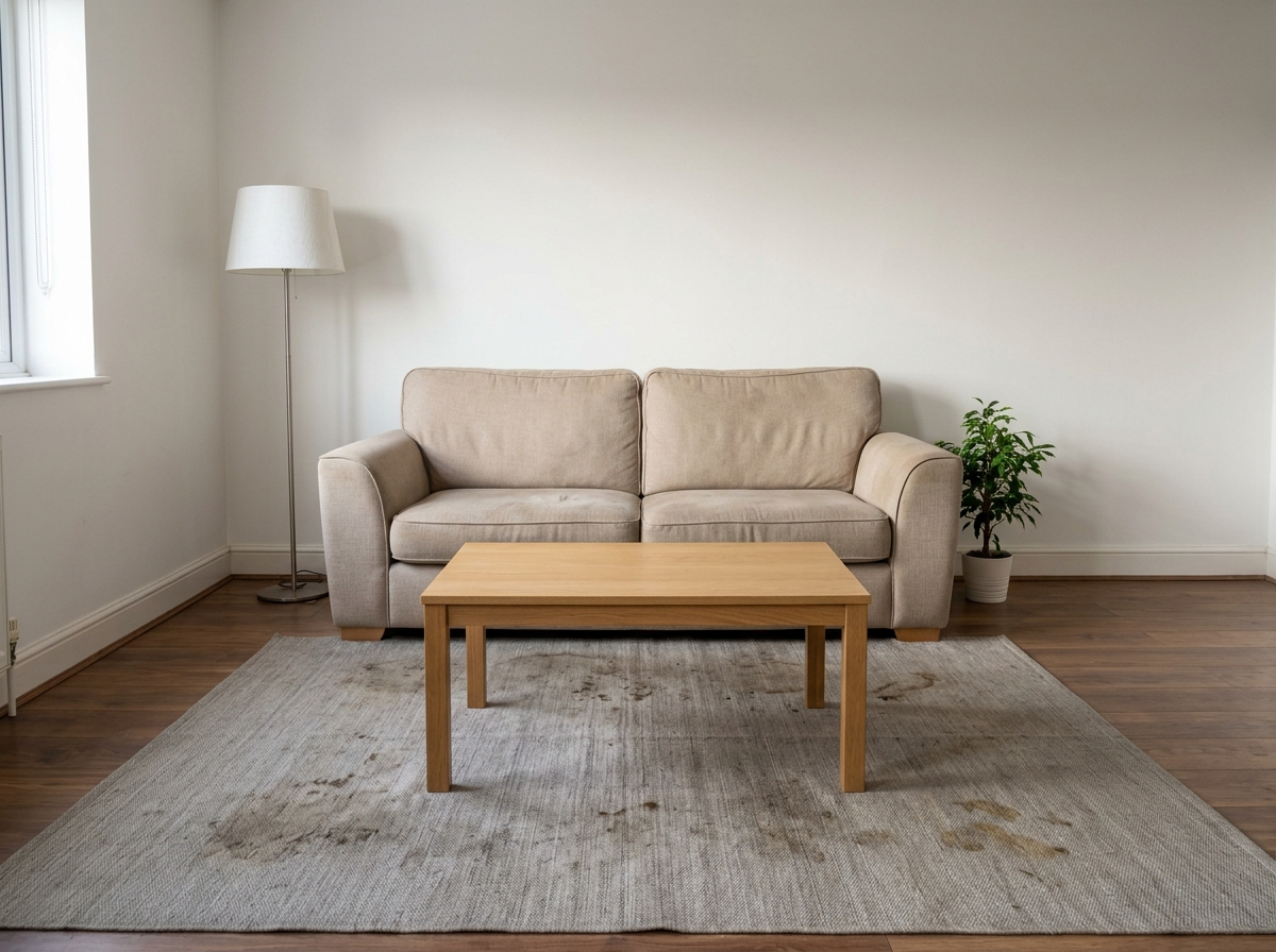 Camden — Hot-water extraction on a high-traffic living-room carpet — pet stains and ground-in dirt lifted, pile restored and fast dry time. — before